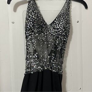 So Nikki Black and Silver Sequin Dress